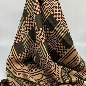 Vintage Fendi Zucca Checkerboard Silk Scarf